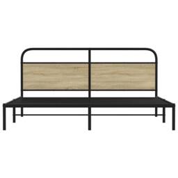 Berkfield Home Metal Bed Frame without Mattress Sonoma Oak 180x200 cm Super King in Brown - thumbnail 4