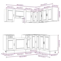 Berkfield Home 11 Piece Kitchen Cabinet Set Porto Old Wood Engineered Wood in Brown - thumbnail 8