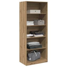 Berkfield Home Wardrobe Artisian Oak 80x50x200 cm Engineered Wood in Brown - Size: 80 x 50 x 200 cm - thumbnail 3