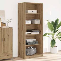 Berkfield Home Wardrobe Artisian Oak 80x50x200 cm Engineered Wood in Brown - Size: 80 x 50 x 200 cm - thumbnail 2