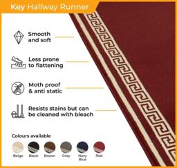runrug Hallway Carpet Runner Rug - Soft & Comfy, 9mm - 'Key' in Grey - Size: 60 cm x 330 cm - thumbnail 3