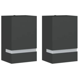 Berkfield Home Outdoor Wall Lights 2pcs Black Stainless Steel - thumbnail 2