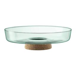 LSA Canopy Glass Planting Bowl Diameter 28cm with Cork Stem in Clear