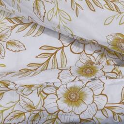 Berkfield Home Duvet Cover Set White & Brown 240x220 cm Cotton - thumbnail 4