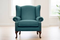 Somnior Hudson Sherpa Fabric Wingback Accent Arm Chair Manufactured in UK in Turquoise - Size: 1 Seater - thumbnail 2