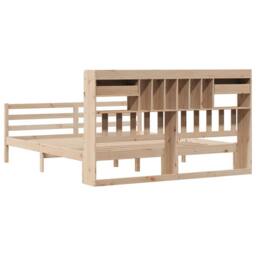 Berkfield Home Bookcase Bed without Mattress 180x200 cm Super King Solid Wood Pine in Light Tan - thumbnail 6