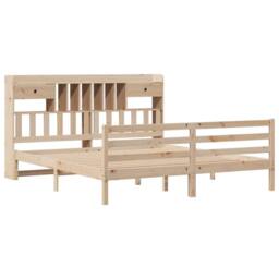 Berkfield Home Bookcase Bed without Mattress 180x200 cm Super King Solid Wood Pine in Light Tan - thumbnail 3