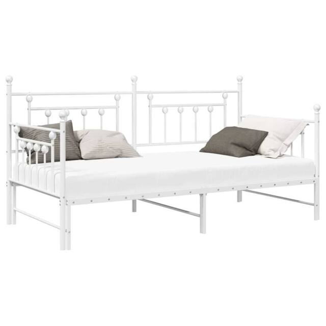 Berkfield Home White Daybed Frame with Trundle White 107x203 cm Steel - image 1