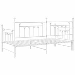 Berkfield Home White Daybed Frame with Trundle White 107x203 cm Steel - thumbnail 7