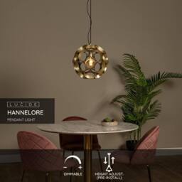 Netlighting Hannelore Pendant light 40cm 1xE27 Matt Gold Brass Special Offer - thumbnail 2