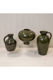 KDMD Green Ceramic Round Vase - thumbnail 3