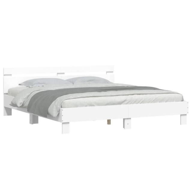 Berkfield Home Durable Bed Frame with LED without Mattress White 180x200 cm Supe - Size: Super King - image 1