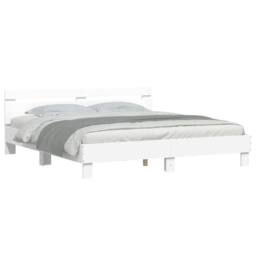 Berkfield Home Durable Bed Frame with LED without Mattress White 180x200 cm Supe - Size: Super King - thumbnail 1
