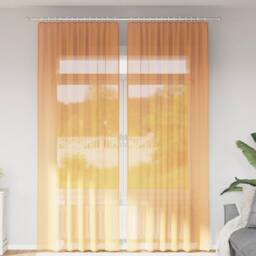 Berkfield Home Voile Curtains with Rod Pockets 2 pcs Orange - thumbnail 2