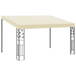 Berkfield Home Wall-mounted Gazebo 4x3x2.5 m Cream in Beige - thumbnail 1