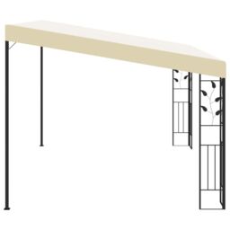 Berkfield Home Wall-mounted Gazebo 4x3x2.5 m Cream in Beige - thumbnail 4