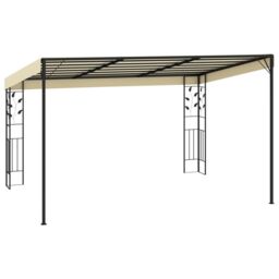 Berkfield Home Wall-mounted Gazebo 4x3x2.5 m Cream in Beige - thumbnail 3
