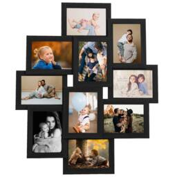 Berkfield Home Collage Photo Frame for 10x(10x15 cm) Picture Black MDF - Size: 10x15 cm
