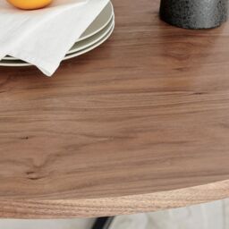 FurnitureboxUK Adley Round 120cm Dining Table With Storage Shelf in Brown - thumbnail 2