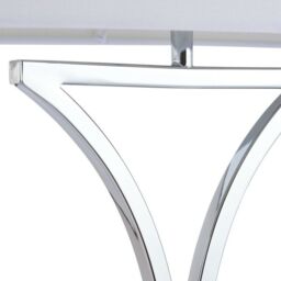 Loops 2 PACK Modern Table Lamp Light Chrome Metal & White Shade Square Desk Sideboard - thumbnail 5