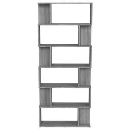 Berkfield Home Book Cabinet/Room Divider Grey Sonoma 80x24x192 cm Engineered Wood - Size: 80 x 24 x 192 cm - thumbnail 5