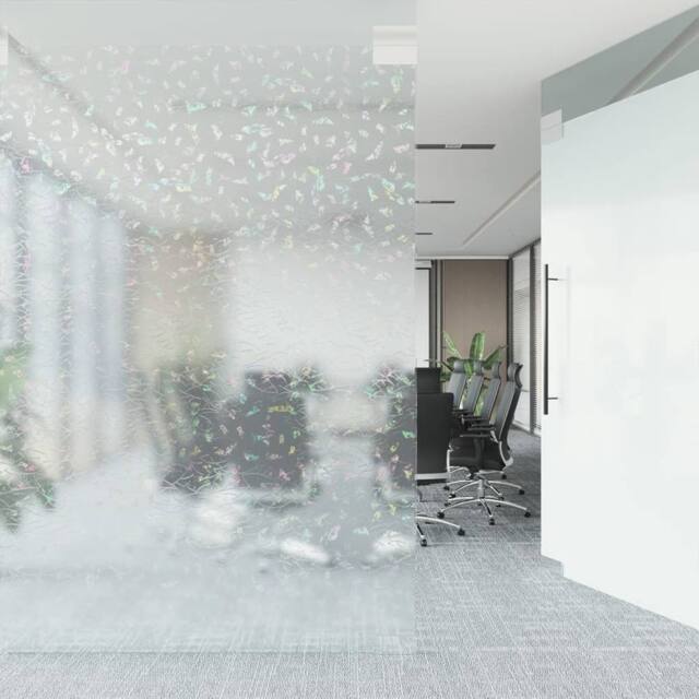 Berkfield Home Decorative Window Film Frosted 3D Rainbow Pattern 60x2000 cm PVC in Clear