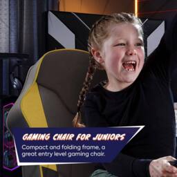 X Rocker Shadow 2.0 Audio Floor Rocker Gaming Chair for Kids in Gold - thumbnail 6