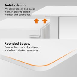 VonHaus Medium Home Office Electric Standing Desk with USB-C Charging in White - thumbnail 7