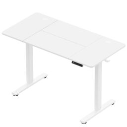 VonHaus Medium Home Office Electric Standing Desk with USB-C Charging in White - thumbnail 9