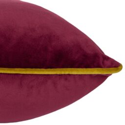 Furn Meridian Velvet Piped Cushion in Maroon - Size: 45 cm x 45 cm - thumbnail 4