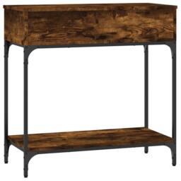 Berkfield Home Console Table Smoked Oak 75x34.5x75 cm Engineered Wood in Brown - thumbnail 7