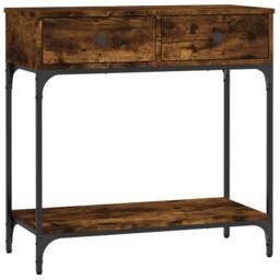 Berkfield Home Console Table Smoked Oak 75x34.5x75 cm Engineered Wood in Brown - thumbnail 1