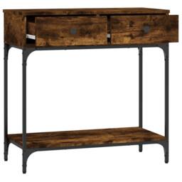 Berkfield Home Console Table Smoked Oak 75x34.5x75 cm Engineered Wood in Brown - thumbnail 8