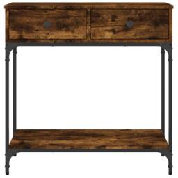 Berkfield Home Console Table Smoked Oak 75x34.5x75 cm Engineered Wood in Brown - thumbnail 6