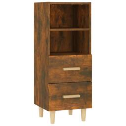 Berkfield Home Sideboard Smoked Oak 34.5x34x90 cm Engineered Wood in Brown - thumbnail 1