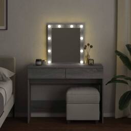Berkfield Home Beautiful Dressing Table with LED Grey Sonoma 100x40x130 cm - Size: 100 x 40 x 130 cm