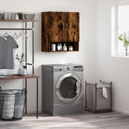 Berkfield Home Wall Cabinet Smoked Oak 60x31x70 cm Engineered Wood in Brown - Size: 60 x 31 x 70 cm - thumbnail 1