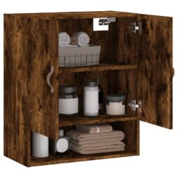 Berkfield Home Wall Cabinet Smoked Oak 60x31x70 cm Engineered Wood in Brown - Size: 60 x 31 x 70 cm - thumbnail 4