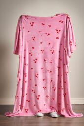 Catherine Lansfield 'Heart' Cosy Fleece Oversized Blanket Throw in Pink - Size: 200 cm x 240 cm - thumbnail 2