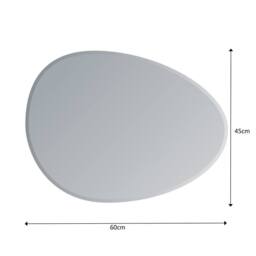Showerdrape Angel Pebble Oval Wall Mounted Frameless Bevelled Edge Bathroom Mirror 60 x 45cm in Silver - Size: Small - thumbnail 2