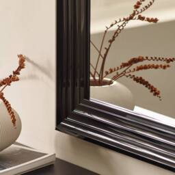 Cheshire Metro Gloss Black Rectangular Wall Mirror - thumbnail 5