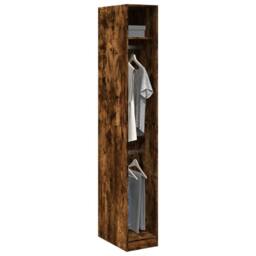 Berkfield Home Wardrobe Smoked Oak 30x50x200 cm Engineered Wood in Brown - Size: 30 x 50 x 200 cm - thumbnail 2