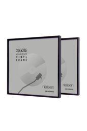 "nielsen Set of 2 Vinyl 12"" LP Record Display Frames, Aluminium, 32x33cm in Jet Black - Size: 32x33 cm" - thumbnail 1