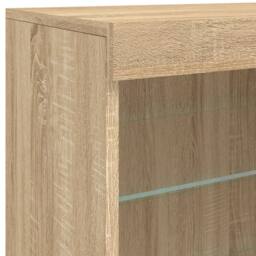 Berkfield Home Sideboard with LED Lights Sonoma Oak 60.5x37x67 cm in Brown - thumbnail 9