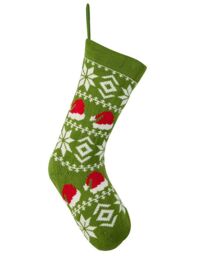Dibor Set of 4 Green Santa Hats Chunky Knit Xmas Gift Christmas Stocking - Size: 4 Pack - thumbnail 2