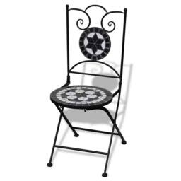 Berkfield Home Folding Bistro Chairs 2 pcs Ceramic Black & White