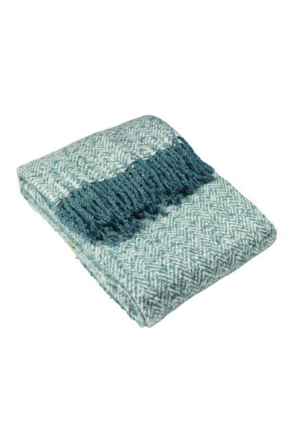 Furn Weaver Woven Herringbone Throw in Teal - image 1