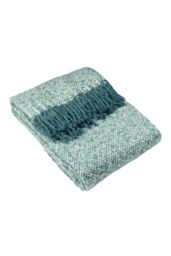 Furn Weaver Woven Herringbone Throw in Teal - thumbnail 1