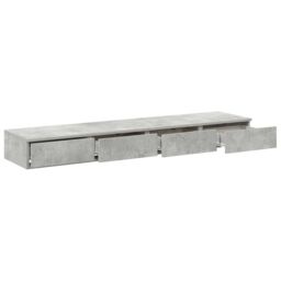 Berkfield Home Bed Drawers in Concrete Grey, 140x36.5x16.5 cm, Made of Engineered Wood in Grey - Size: 140x36.5x16.5 cm - thumbnail 5