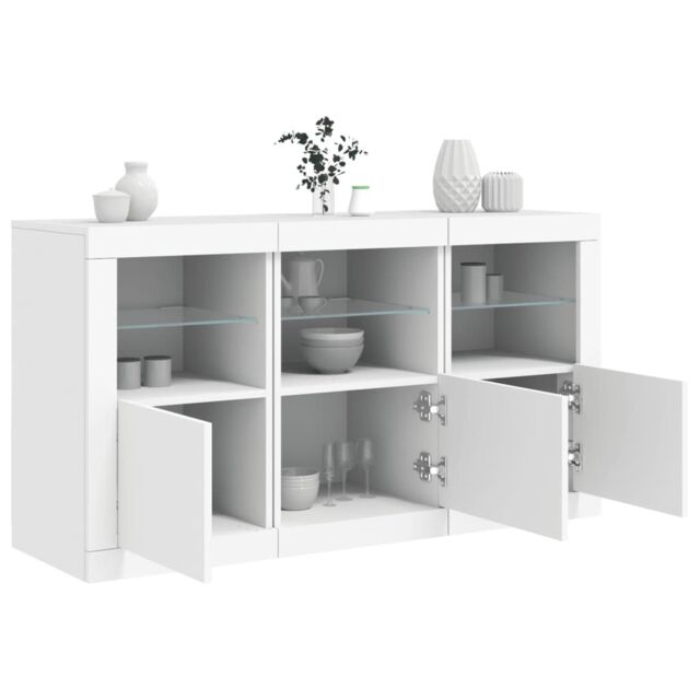 Berkfield Home Sideboard with LED Lights White 123x37x67 cm - Size: 123 x 37 x 67 cm - image 1